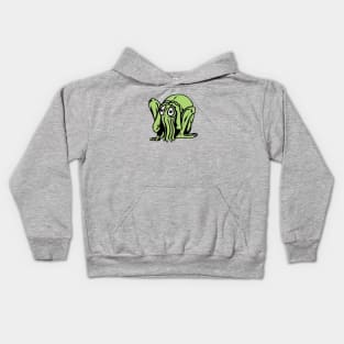 Little Green Tentacle Beast Kids Hoodie